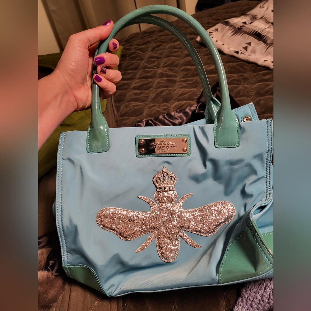 My Flat in London tote blue with dust bag
